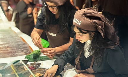 SP Jain Global MGLuxM and HBL students exploring the art of gourmet chocolate making at Fabelle, ITC Maratha 1