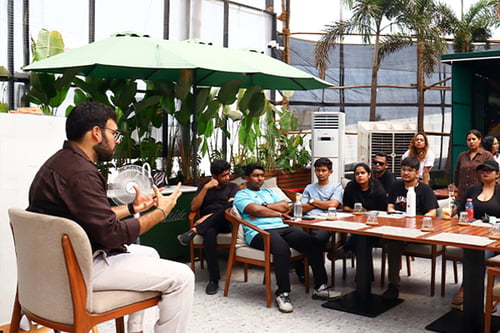 Hospitality-Business-Leadership-program-students-visit-rooftop-padel-court-Worli-SP-Jain-Mumbai1