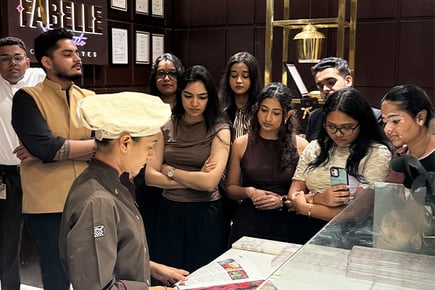 SP Jain Global MGLuxM and HBL students exploring the art of gourmet chocolate making at Fabelle, ITC Maratha Inside image 1